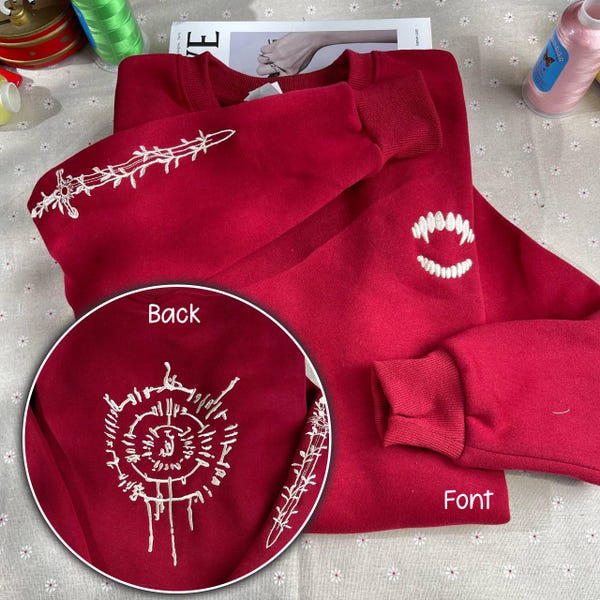Astarion Tattoo Hoodie, Baldur’s Gate Embroidered Sweatshirt – Gamer Gift for RPG Fans