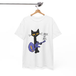 Rock n Roll Cat Shirt - Unisex Graphic Tee, Music Lover Gift, Cute Band Cat T-Shirt, Fun Animal Top, Everyday Wear