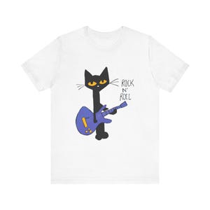 Rock &#39;N&#39; Roll Cat Tee - Fun Unisex Jersey Short Sleeve T-Shirt, Gift for Cat Lovers, Music Enthusiasts, Casual Wear, Birthday Gifts, [...]