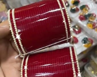 Indian Chura Bangle Set/Traditiona Bridal Choora Punjabi Chura/Bridal Dotted bangles/ Wedding bangle Set for Women/Girls Jewelry, Marron