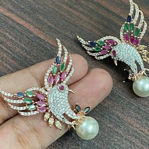 Diamant Rosegold Ohrringe / indischer Schmuck, indische Ohrringe, amerikanische Diamantohrringe, CZ Ohrstecker, Ad Ohrringe, CZ Ohrringe
