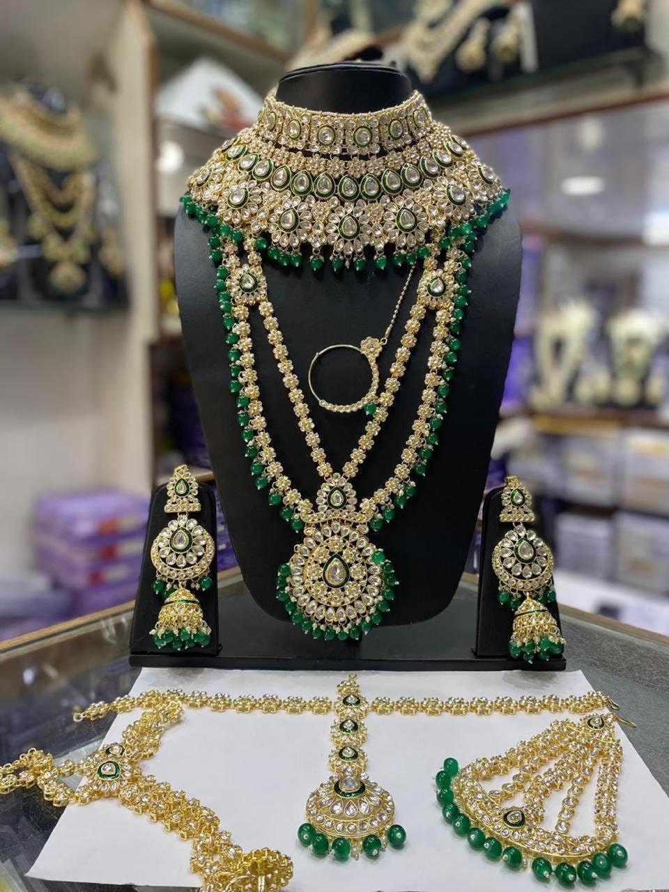 Green Bridal Jewelry Dulhan All Set Dulhan Green Bridal Jewellery