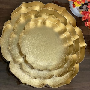 Juego de 3 Urli Diya florales de diseño, cuencos decorativos para mesa central, sala de estar, oficina, Urli de pooja con cuenco Diya Urli, plato decorativo para el hogar