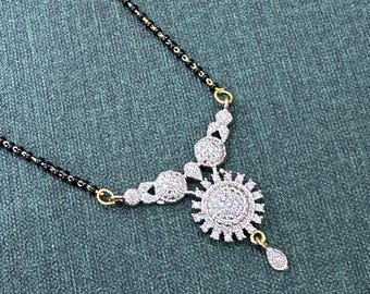 Diamond Mangalsutra, Gold Plated Mangalsutra, Bollywood Actress Mangalsutra, CZ Mangalsutra, Indian Jewelry, Gold Indian Mangalsutra