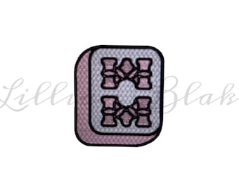 Bam Mahjong Tile Embroidery File Design, Chinese game, girls night, cube, filled stitch, machine,