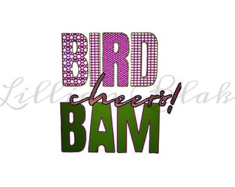 Mahjong Embroidery Design: Bird Bam Cheers! (Digital Download)