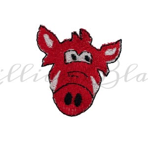 Fichier de broderie Machine visage de porc, dos razorback, Arkansas, u of a, rempli de point, hawg, football, woo pig, vintage, cochon, truie, mini