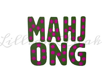 Mahjong Box Machine Embroidery Design: Filled Font (Digital Download