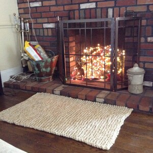 Chunky Knit Crochet Rug image 1