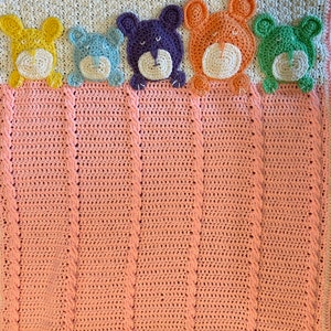 Night Night Sleeping Teddy Bears Baby Afghan Blanket