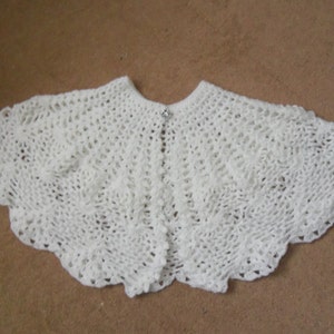 Girls Communion Flower Girl Cape - Hand Crochet