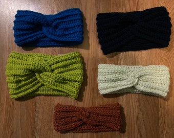 Crochet Twisted Ear Warmer for Entire Family