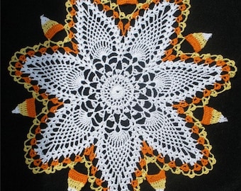 New Halloween Decoration Crochet Candy Corn Hoilday  Doily