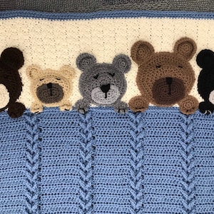 Night Night Sleeping Teddy Bears Baby Afghan Blanket