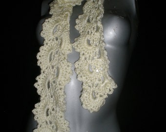 Hand Crochet Victorian Steampunk Queen Anne's Lace Scarf