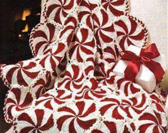 Peppermint Candy Christmas Afghan