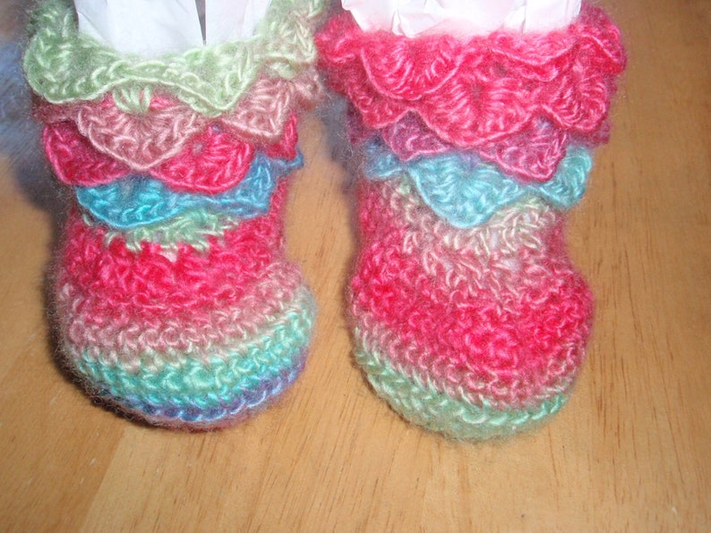 Baby Crocodile Stitch Booties Hand Crochet Etsy