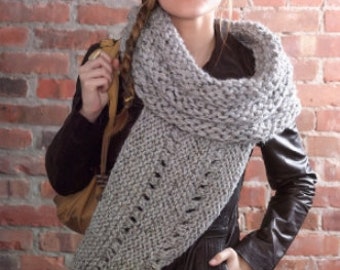 Cross Body  Cowl Wrap  Shawl - Hand Knit