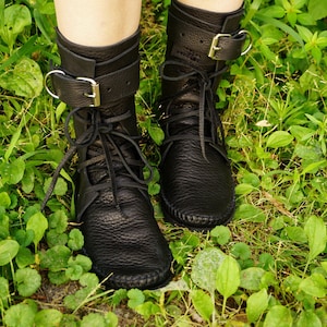 Black Shin High Indie Moccasin Etsy