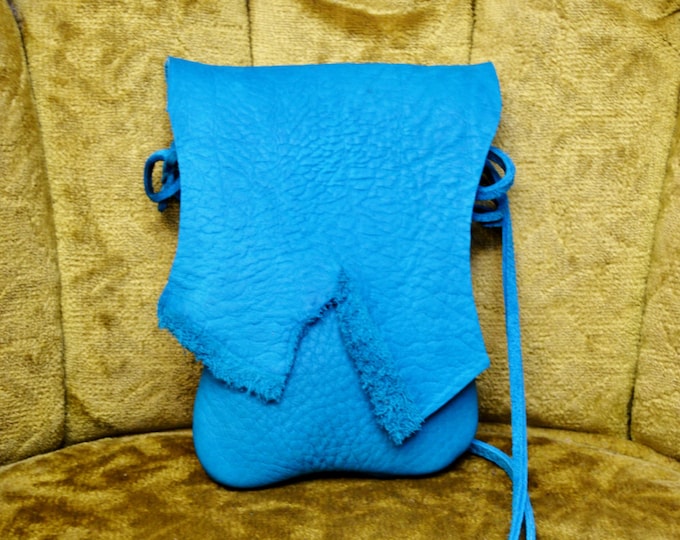 Small Leather Purse/adjustable strap/crossbody or wear as a hip bag/blank canvas minimalist/Simple Natural Raw Cut Edge/Magnetic Snap