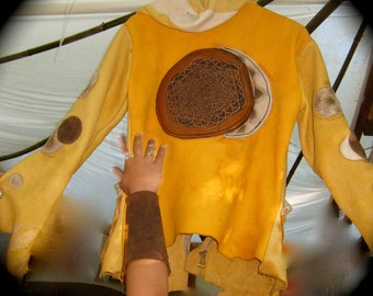 Sacred Geometry Deer and Elk hide Leather Jacket