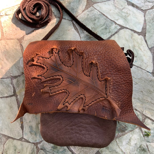 Oak and Leather Smartphone Purse / Strength, Endurance, Stability, Success, Protection, Wisdom, Nobility, Courage, Power, Lightening