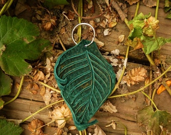 Leather Leaf Keychain