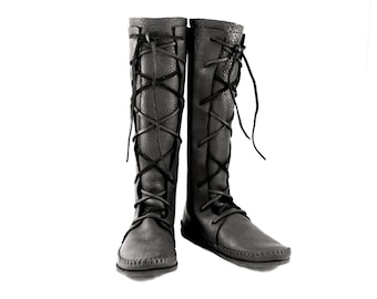 Bota lisa de cano alto