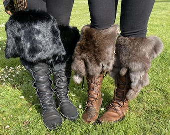 Rabbit Fur, Boot and Moccasin Cuffs ONLY: Tie around tops of any boots (pair)