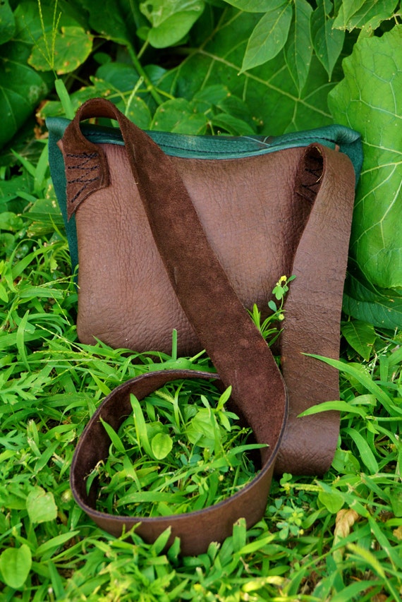 Medium FOREST Purse / Soft Bullhide Leather Teal Green Leaf Brown Bag  Renaissance LARP Fairy Woodland Nature Lover - Etsy