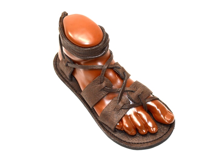 UNISEX Gladiator Sandals with bull hide leather / Spartan / Larping / historical (worn on the set of The Chosen drama series)