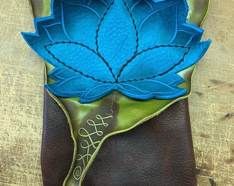 Lotus Leather Smart Phone Purse: Convertible to Hip Bag and Adjustable Crossbody