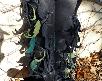 Black Knee High Forest Boot Moccasin