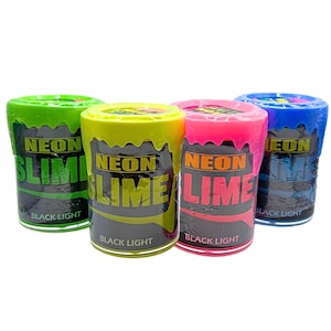 4-Pack Neon Glow in the Dark Slime – Soft Stretchy Slime in 4 Bright Colors | Sensory Toy | Party Favor | Glows for Hours