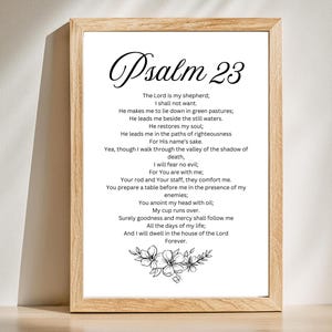 Psalm 23 Bible Verse Wall Art. Christian Home Decor. Christian Gift. The Lord is My Shepherd.  Minimalist Baby Shower Gift. Scripture Poster