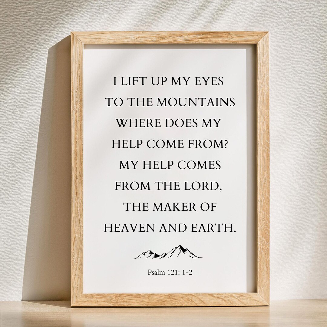 Psalm 121 Bible Verse Wall Art, Minimalist Christian Printable, Wall ...