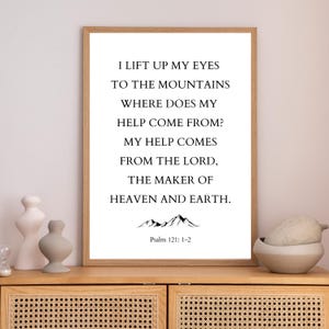Psalm 121 Scripture Art: Minimalist Christian Home Decor (Digital Download)