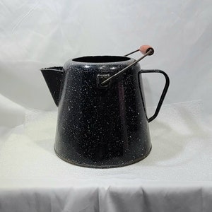 Vintage emaillewerk grote koffiepot blauwe spikkel, blauwe spikkel emaillewerk koffiepot GEEN DEKSEL