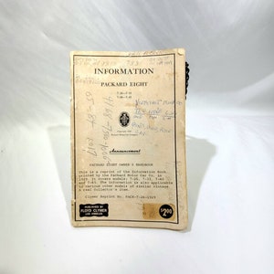 1929 Packard Eight Owners Handbook Published By Floyd Clymer Of Los Angeles