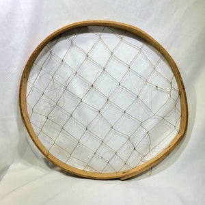 Vintage Chicken Catcher, Round Wood Framed Chicken Catcher