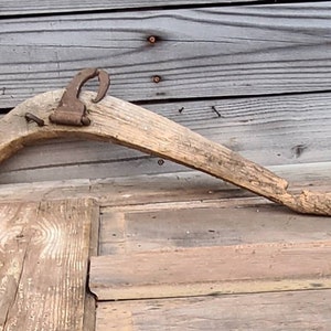 Primitive Wooden Half Horse Hame, Vintage Horse Drawn Farming Tool
