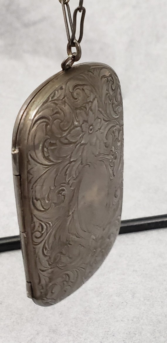 Silver compact,Antique Sterling Silver Mirror Car… - image 9