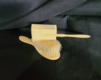 Vintage Baby Comb and Brush Ivory Colored
