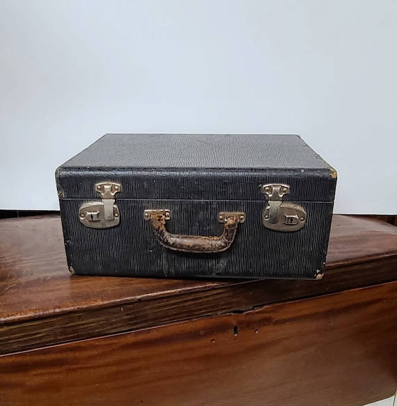 Vintage Leather Suitcase, Travel Trunk, Cowhide W… - image 1