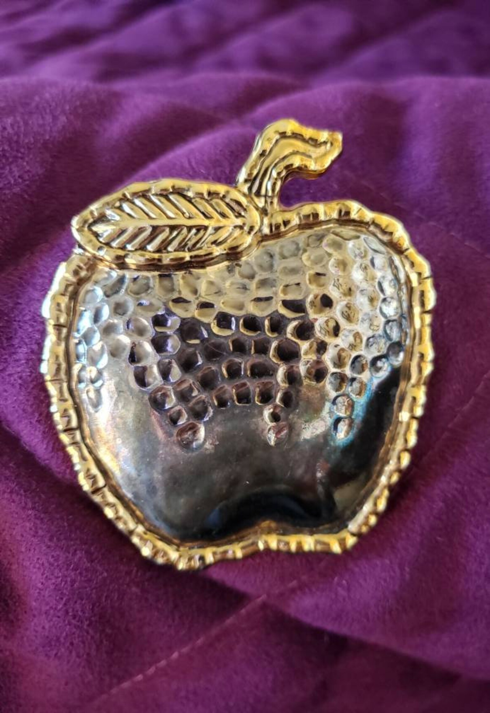 Apple Brooch/pin Goldtone/silvertone Apple Apple Scarf Etsy