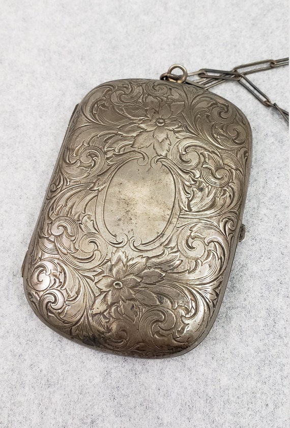 Silver compact,Antique Sterling Silver Mirror Car… - image 4