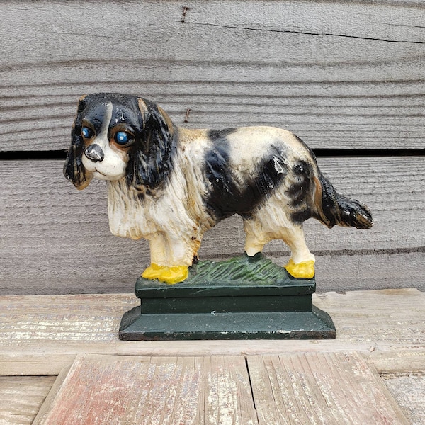 Antique Cast Iron Dog Door Stop Etsy