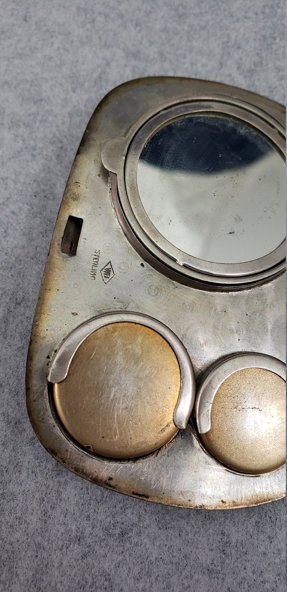 Silver compact,Antique Sterling Silver Mirror Car… - image 7