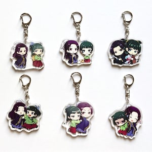 Apotekarens dagböcker akrylnyckelring, dubbelsidig nyckelring, Maomao, Jinshi, animepresent, animenyckelringar