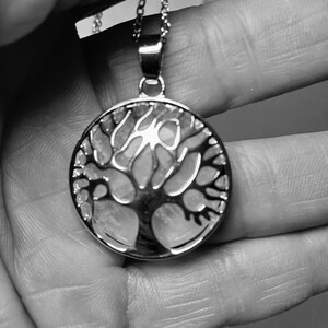 Clear Quartz Tree of Life Pendant with Chain image 2